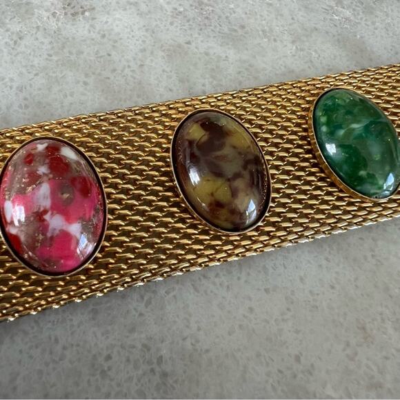 Sarah Coventry Gold Bracelet with Multicolor Stones - Picture 3 of 5